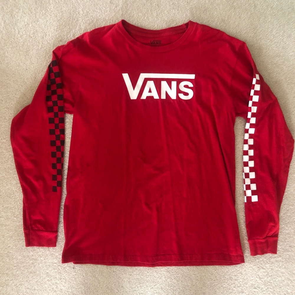 Men’s Vans long sleeve T-shirt Red size large